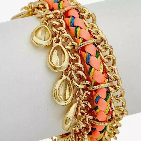 Lilly Pulitzer Sparkling Sands Cowrie Shell Gold Bracelet Metal - Picture 8 of 8